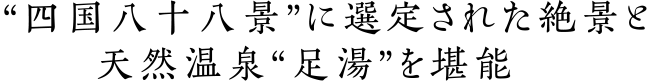 “四国八十八景”に選定された絶景と天然温泉“足湯”を堪能